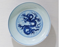 明宣德云龙纹青花瓷盘  直径20.6cm|波士顿美术馆藏